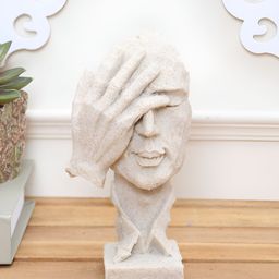 TAYHAA White Sand Stone Face Statue Figurine Showpiece-image-97
