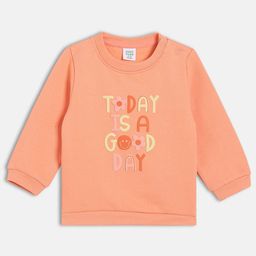 MINI KLUB Girls Typography Printed Applique Full Sleeve Sweatshirt-picture-17
