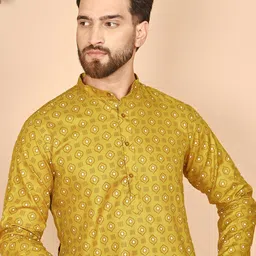 Anouk Rustic Men Geometric Printed Kurta-2