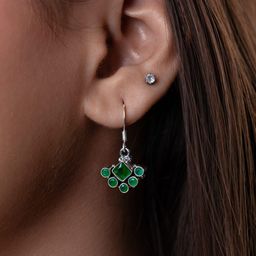 Dab Silver-Plated Contemporary Drop Earrings-image-65