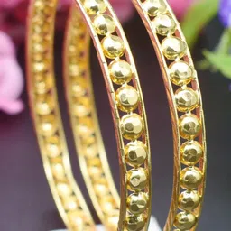 SATTIK Women Pack of 2 Brass Gold-plated Bangles-picture-15