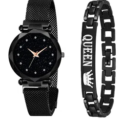 Gopal Shopcart Unisex Embellished Dial & Bracelet Style Straps Analogue Watch GR_379_Black_12 Queen-28