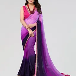 Civamee Ombre Sequinned Poly Georgette Saree-picture-29