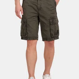 t-base Men Mid-Rise Regular Fit Cotton Cargo Shorts-image-73