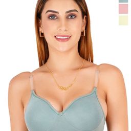 Liigne Pack of 3 Lightly Padded Full Coverage Bra With Transparent Strap-image-57