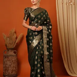 WINKLECART Woven Design Zari Pure Silk Banarasi Saree-image-48