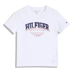 Tommy Hilfiger Boys Typography Printed Round Neck Cotton T-shirt-image-69