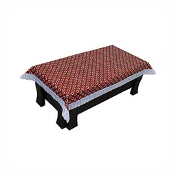 LooMantha Red Floral Waterproof Plastic 4-Seater Table Cover-image-21