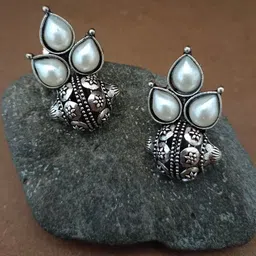 Sanjog Women Floral Oxidised Studs Earrings-picture-10