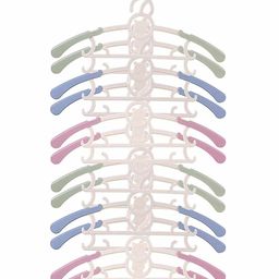 Wishkey Telescopic Adjustable Anti Slip Plastic Hanger with Hooks Set of 12 - Multicolor-14