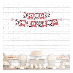 Untumble Farm Theme Happy Birthday Banner Red - Length 152 cm-image-34