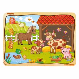 Webby Farm Animals Wooden Jigsaw Puzzle - 24 Pieces-27