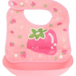 Yellow Bee Pink & Blue Printed Bib with Crumb Collector - Pink-picture-39