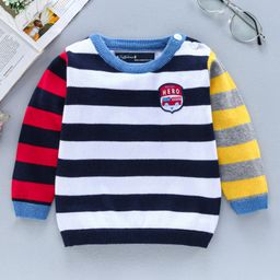 ToffyHouse Full Sleeves Printed Pullovers Sweater Stripes - Multicolor-image-2