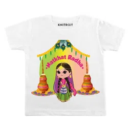 KNITROOT Natkhat Radha Print Half Sleeves Tee - White-picture-36