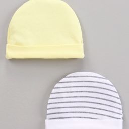 Ben Benny Caps Striped Solid Pack of 2 Lemon Grey - Diameter 9 cm-image-43