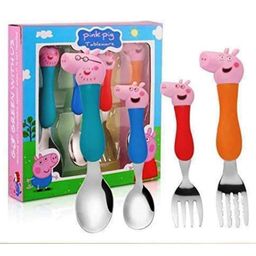 Funcart Stainless Steel Fork and Spoon Set Pack of 4 - Multicolor-7