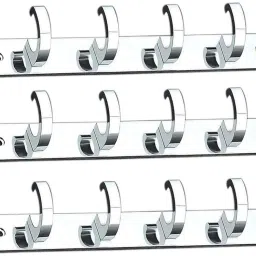 Kazu 6 Pin Wall Mounted Wall Hook Hanging Key/ (Pack of 3) Aluminium Dress Pack of 3 Hangers For Dress-16