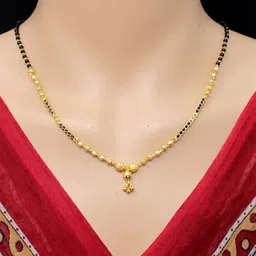 SONI DESIGNS Gold-Plated Brass Artificial Stones and Beads Mangalsutra-picture-25