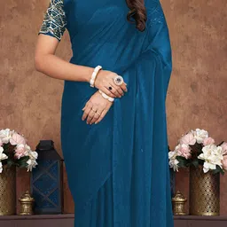 STAVA CREATION Solid No Border Saree image 2