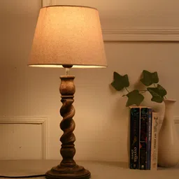 green girgit Brown Wood Rectangle Table Lamp-46