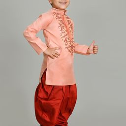 Cae Boys Embroidered Regular Dupion Silk Kurta with Patiala image 2