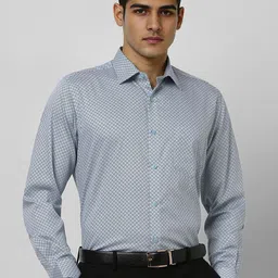 Van Heusen Men Spread Collar Geometric Printed Cotton Formal Shirt-image-20