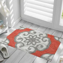 INDIAN HOME FAB 2Pcs Pink & White Pure Cotton 1850 GSM Bath Rugs-54