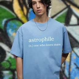 Cool Plus Men Astrophile Typography Printed Round Neck Cotton Oversized T-shirt-picture-23