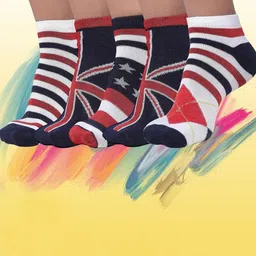 MJE Men Pack Of 5 Patterned Ankle Length Socks-image-60