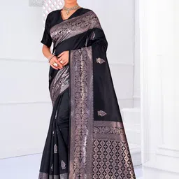SAADHVI Ethnic Motifs Woven Design Zari Kanjeevaram Saree-picture-36