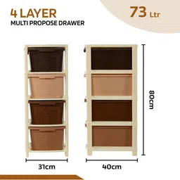 Kuber Industries Brown 4-Layer Drawer Organiser image 3