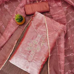 HERE&NOW Embellished Unstitched Dress Material-image-40