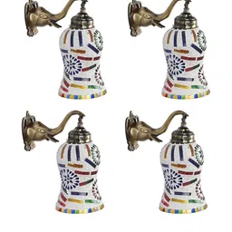 SOMIL Multicoloured Printed Glass Cylinder Shaped Wall Lamp-28
