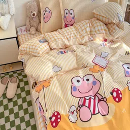 JC HOME Multicoloured Polycotton Single Regular Bedding Set-image-37