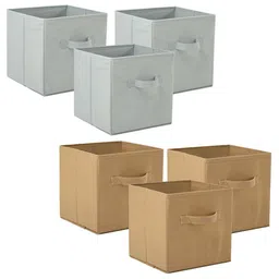 Kuber Industries Grey & Beige 6 Pieces Drawer Organiser-19