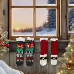 Butterthief Pack Of 2 Unisex Patterned Calf-Length Sherpa Socks-picture-14