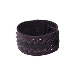 The Roadster Lifestyle Co Men Leather Wraparound Bracelet-image-90
