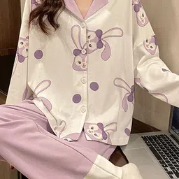 LULU & SKY Women Graphic Print Night suit-image-35
