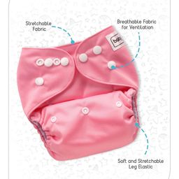 Babyhug Washable & Reusable Cloth Diaper with Inserts - Pack of 3 image 2