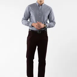 LOVE PANGOLIN Men Tapered Fit Mid-Rise Easy Wash Formal Trouser-picture-32