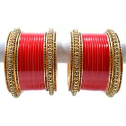 Chura king Set Of 32 Gold-Plated Stone-Studded Bangles-image-86