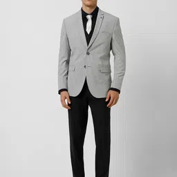 Van Heusen Textured Slim Fit Single-Breasted Four Piece Formal Suit-image-18