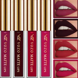 VOZO Set Of 4 Matte Lips Liquid Lipstick 4 ml Each Shade 101-102-104-204-7