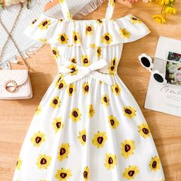 BAESD Floral Print Off-Shoulder Flutter Sleeve Fit & Flare Dress-13