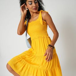 Globus Women Shoulder Straps Above Knee Fit & Flare Dress-image-18