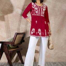 all about you Embellished Embroidered Peplum Top-image-17