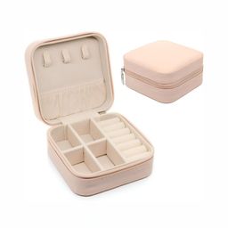 Awestuffs Pink Super Strong Synthetic Leather Jewellery Organiser-37