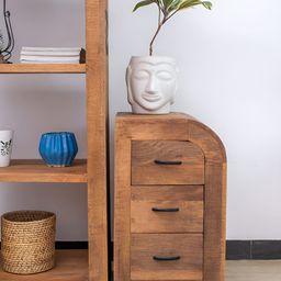 THEGASBH Brown Wooden Rectangle Bedside Table-image-47