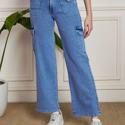 Purple Feather Women Straight Fit High-Rise Low Distress Stretchable Jeans-image-85
